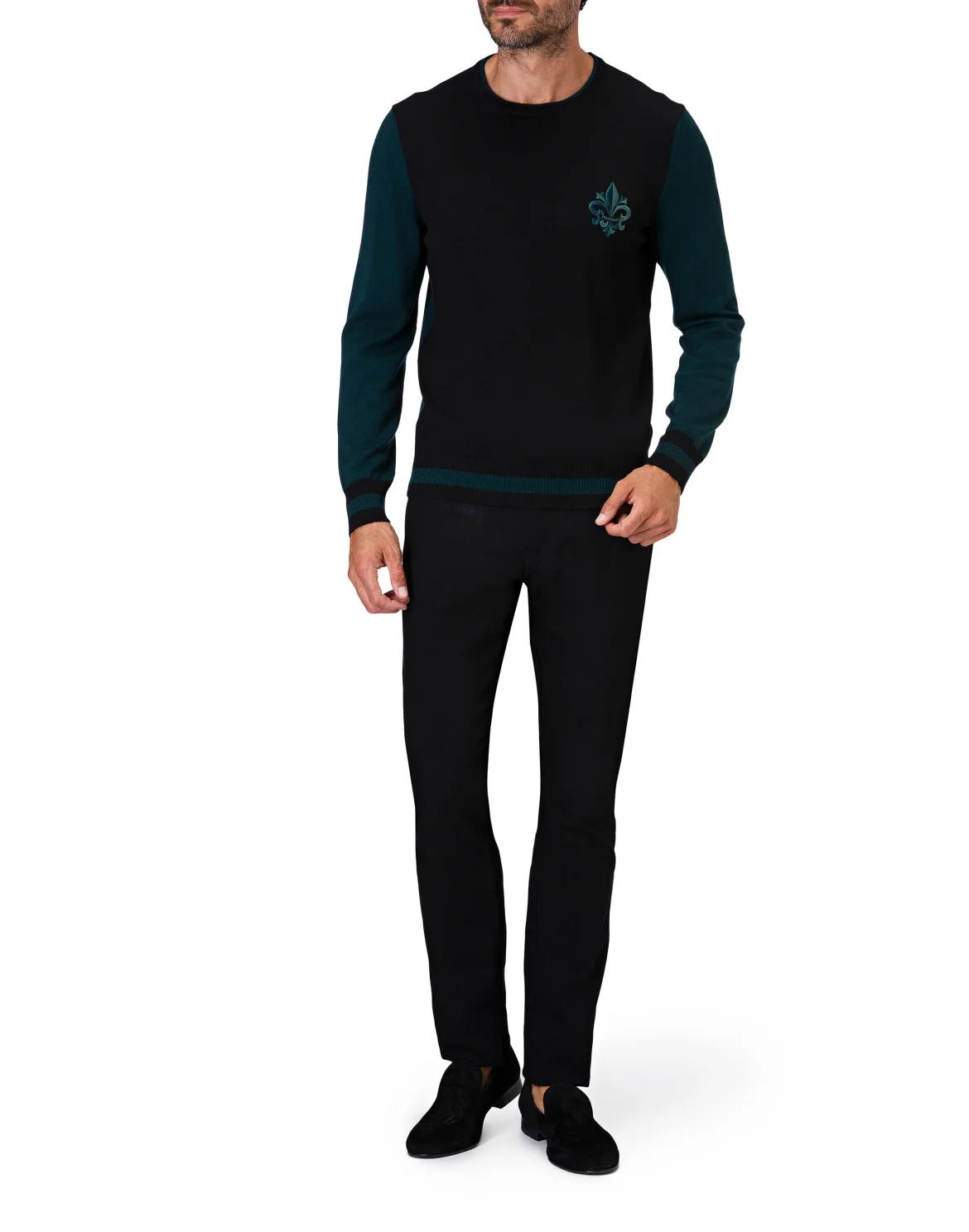 Pullover Round Neck LS Giglio, цвет: Черный