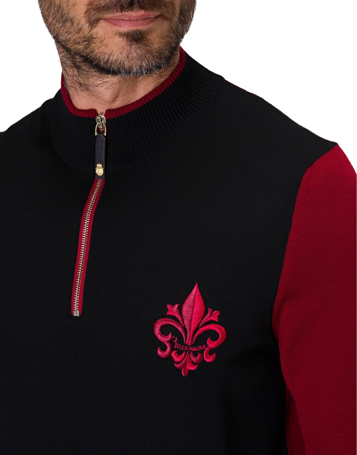 Pullover zip mock Giglio, цвет: Черный