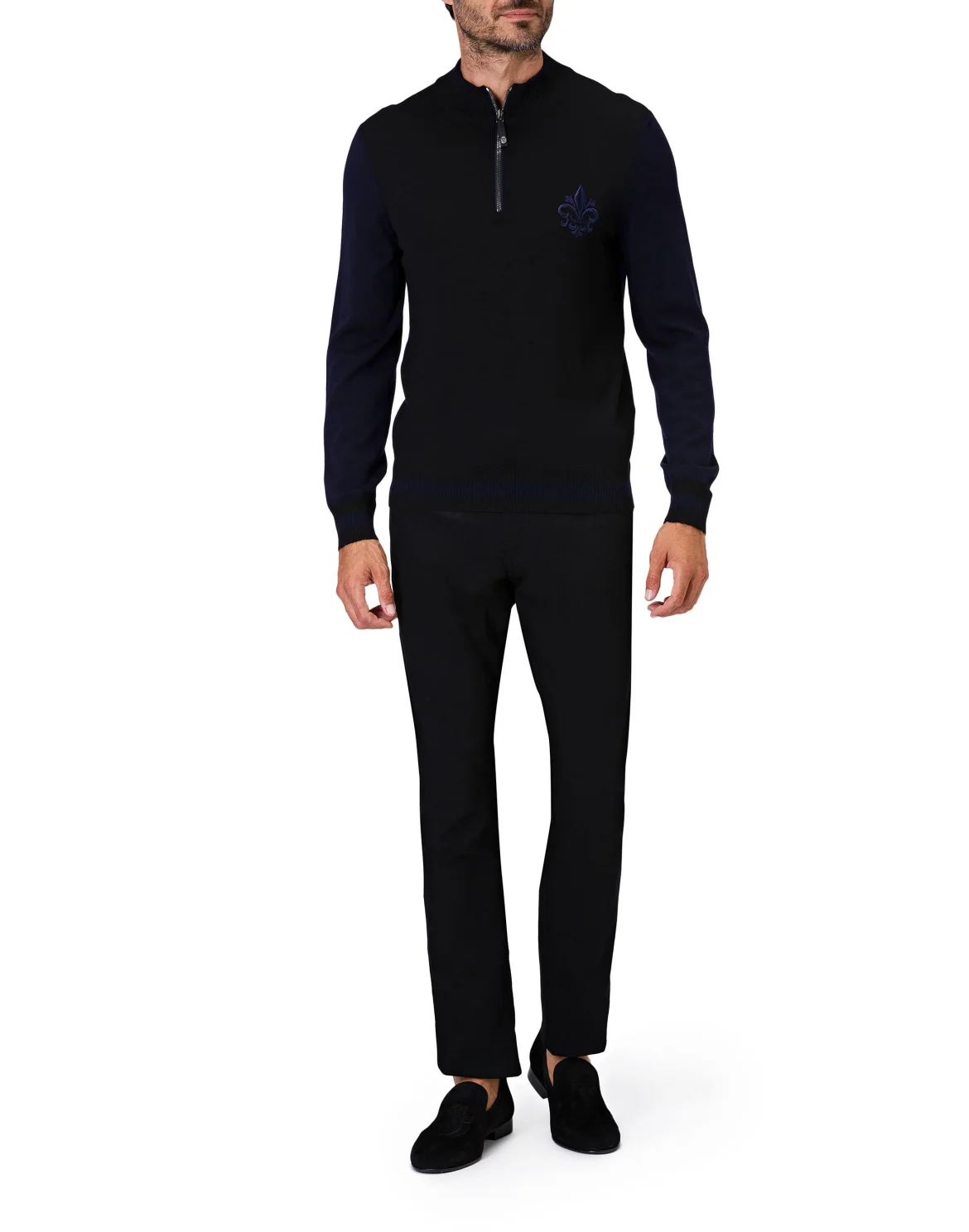 Pullover zip mock Giglio, цвет: Черный