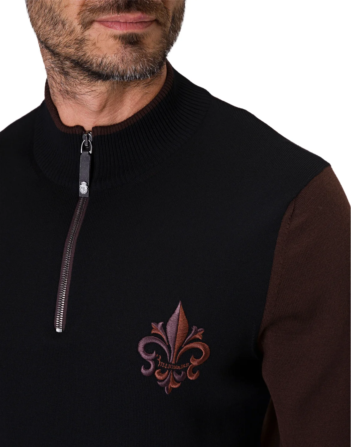 Pullover zip mock Giglio, цвет: Черный