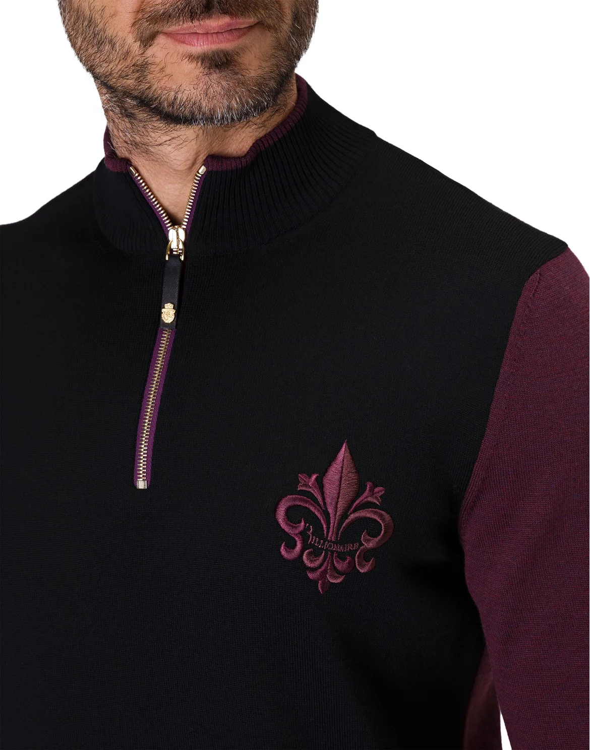 Pullover zip mock Giglio, цвет: Черный