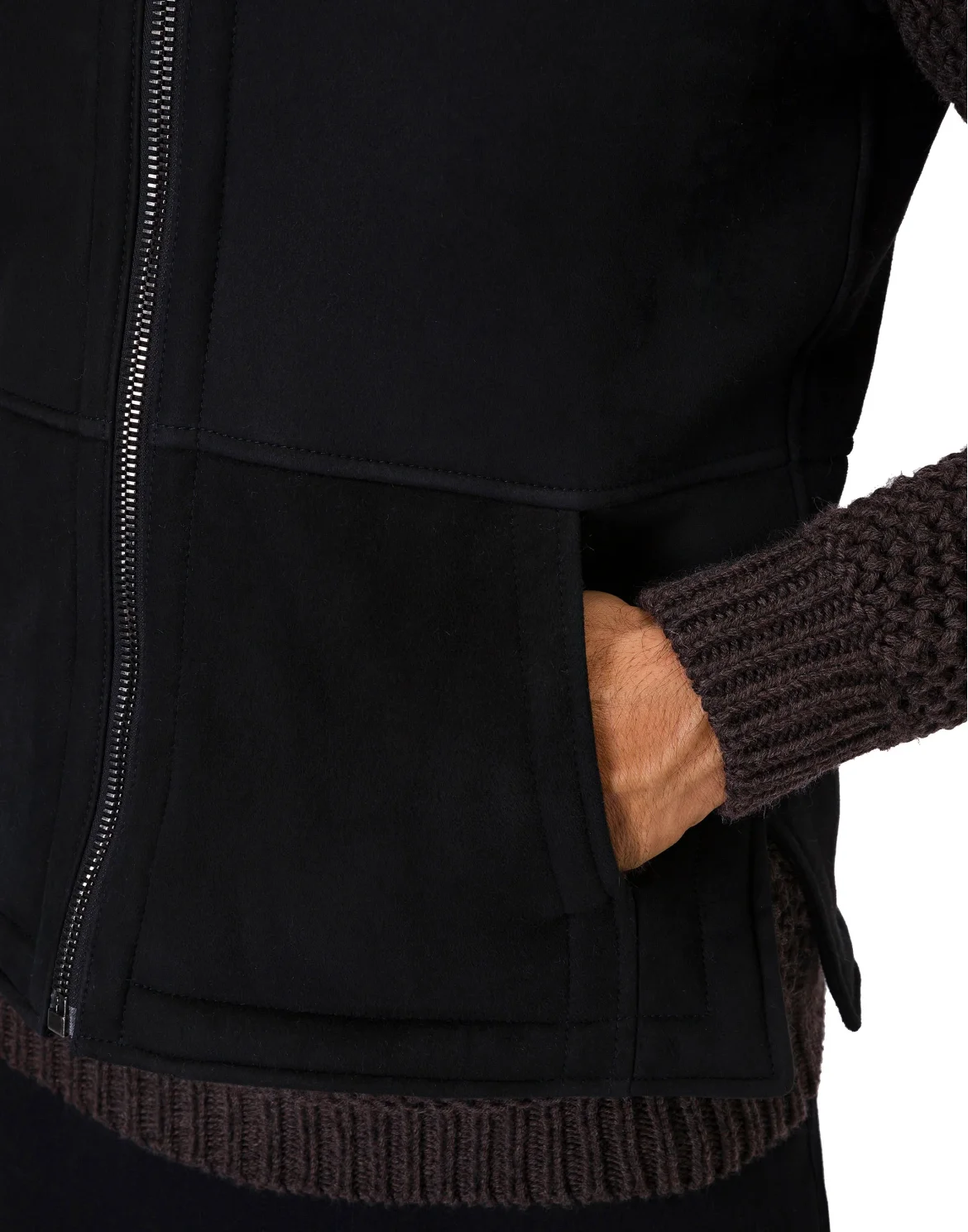Leather Vest Short Statement, цвет: Черный