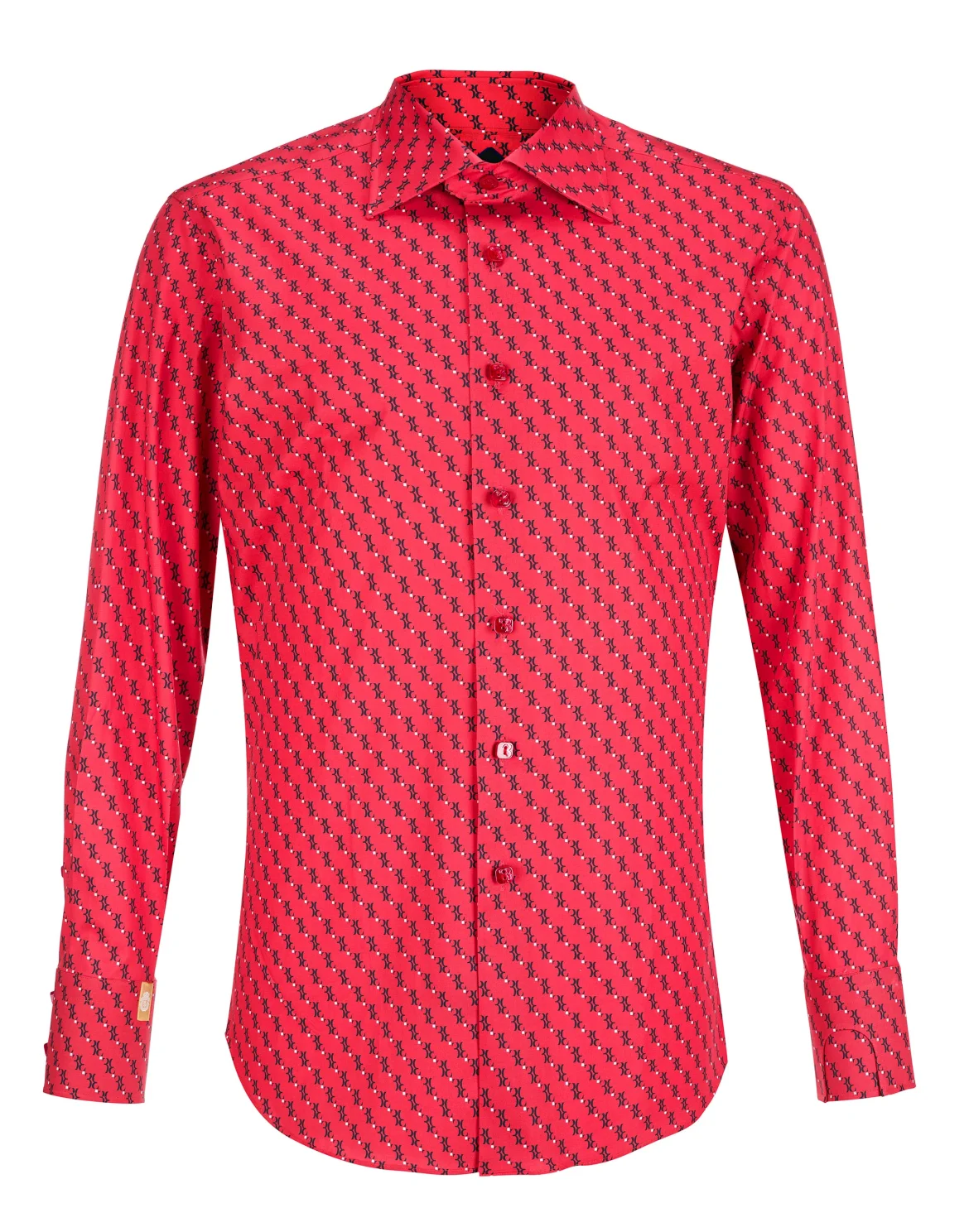 Shirt Silver Cut LS / Milano All over BB, цвет: Красный