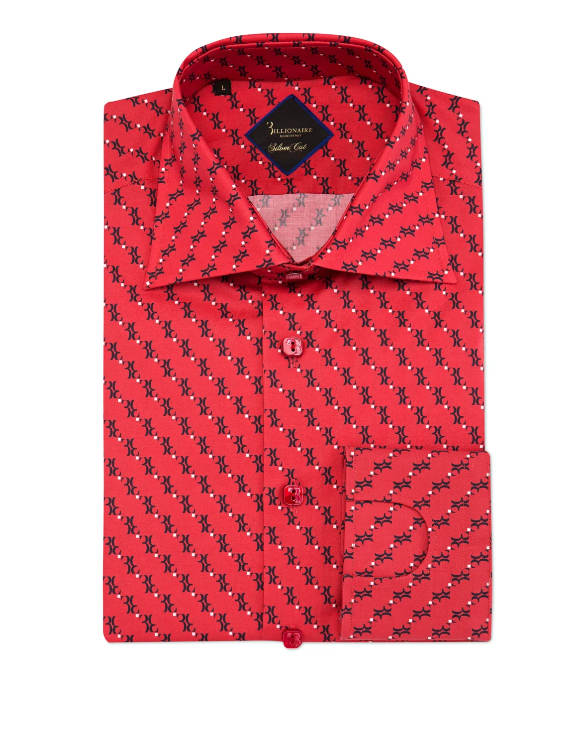 Shirt Silver Cut LS / Milano All over BB, цвет: Красный