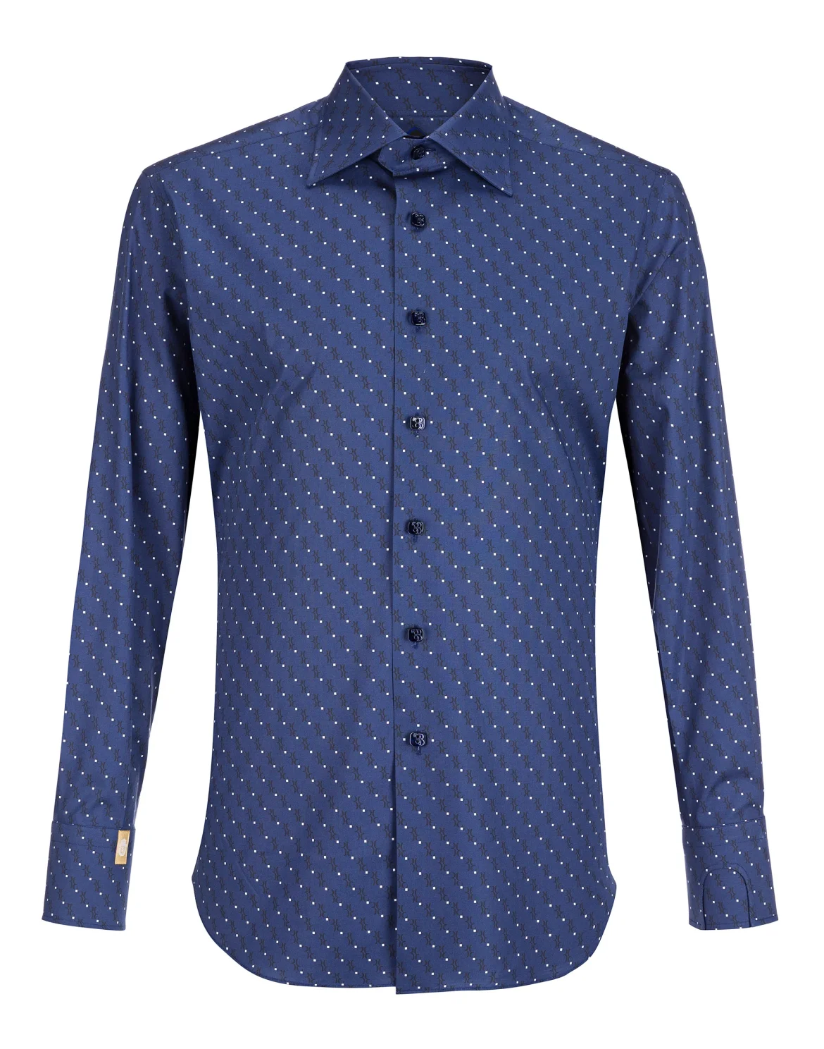 Shirt Silver Cut LS / Milano All over BB, цвет: Синий