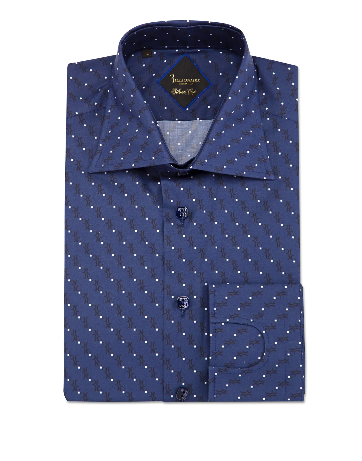 Shirt Silver Cut LS / Milano All over BB, цвет: Синий