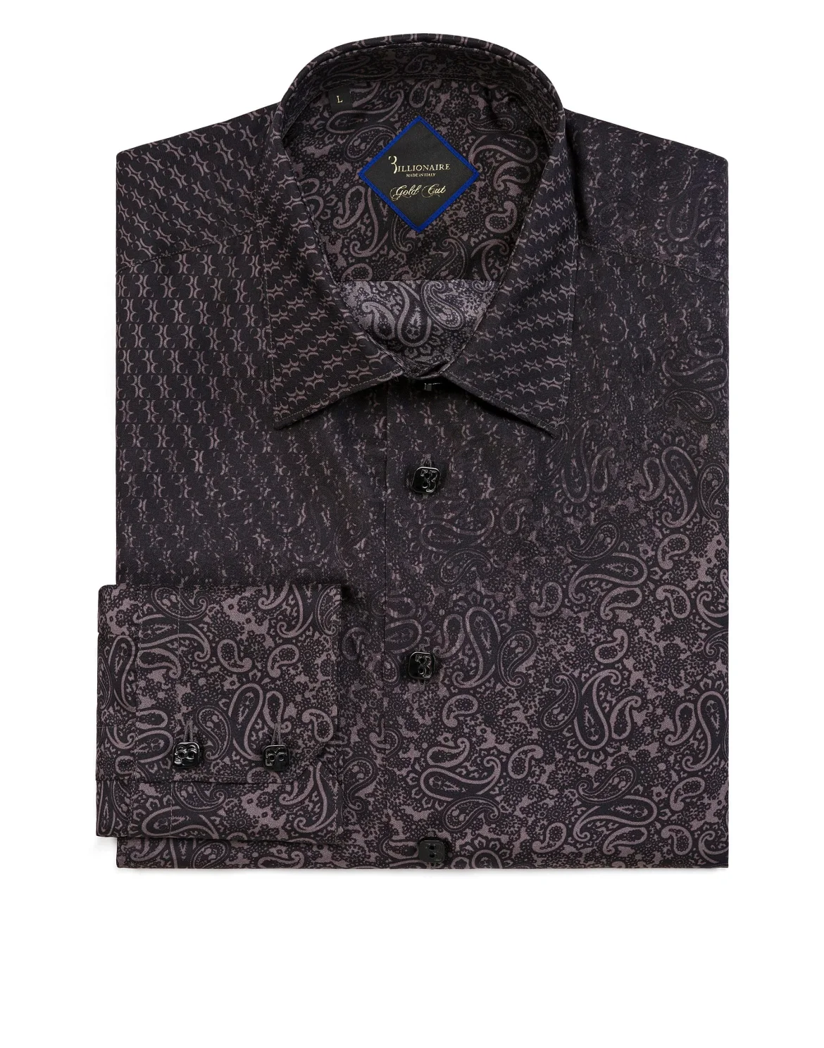 Shirt Gold Cut LS / Flavio All over BB, цвет: Черный