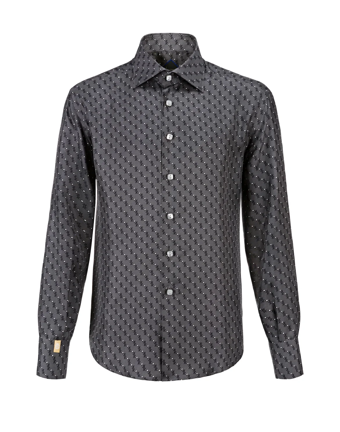 Shirt Gold Cut LS / Milano All over BB, цвет: Серый