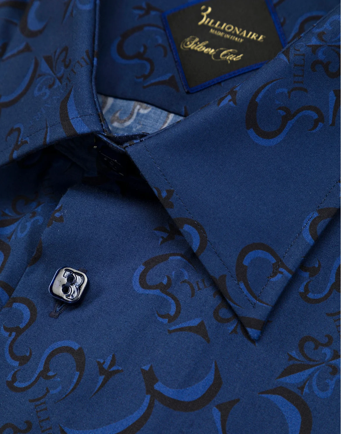 Shirt Silver Cut LS / Milano All over BB, цвет: Синий