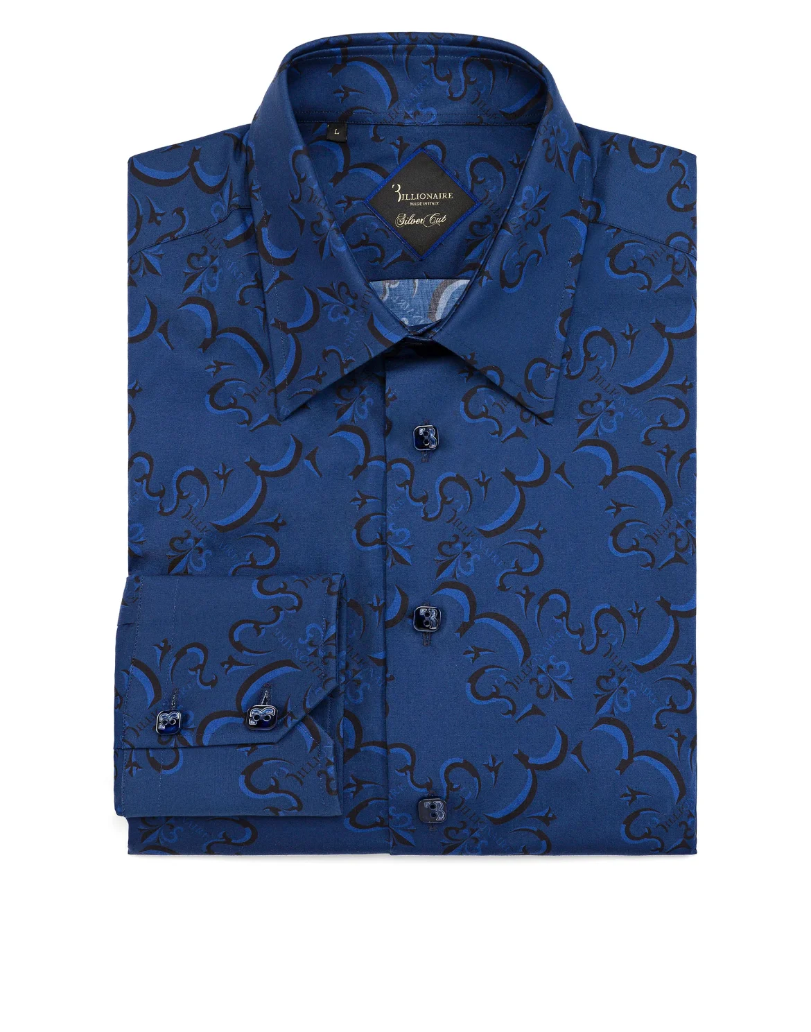 Shirt Silver Cut LS / Milano All over BB, цвет: Синий