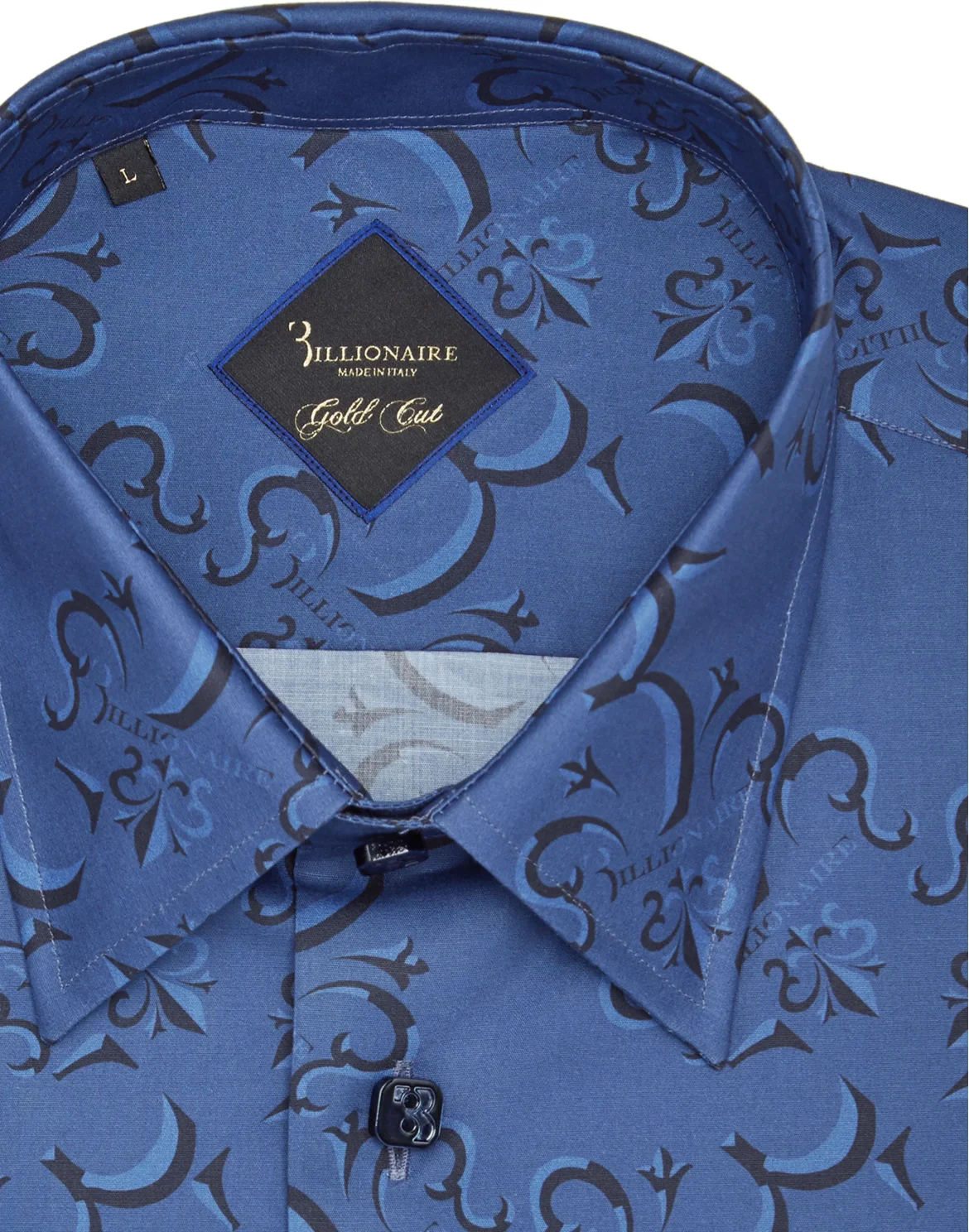 Shirt Gold Cut LS / Milano All over BB, цвет: Синий