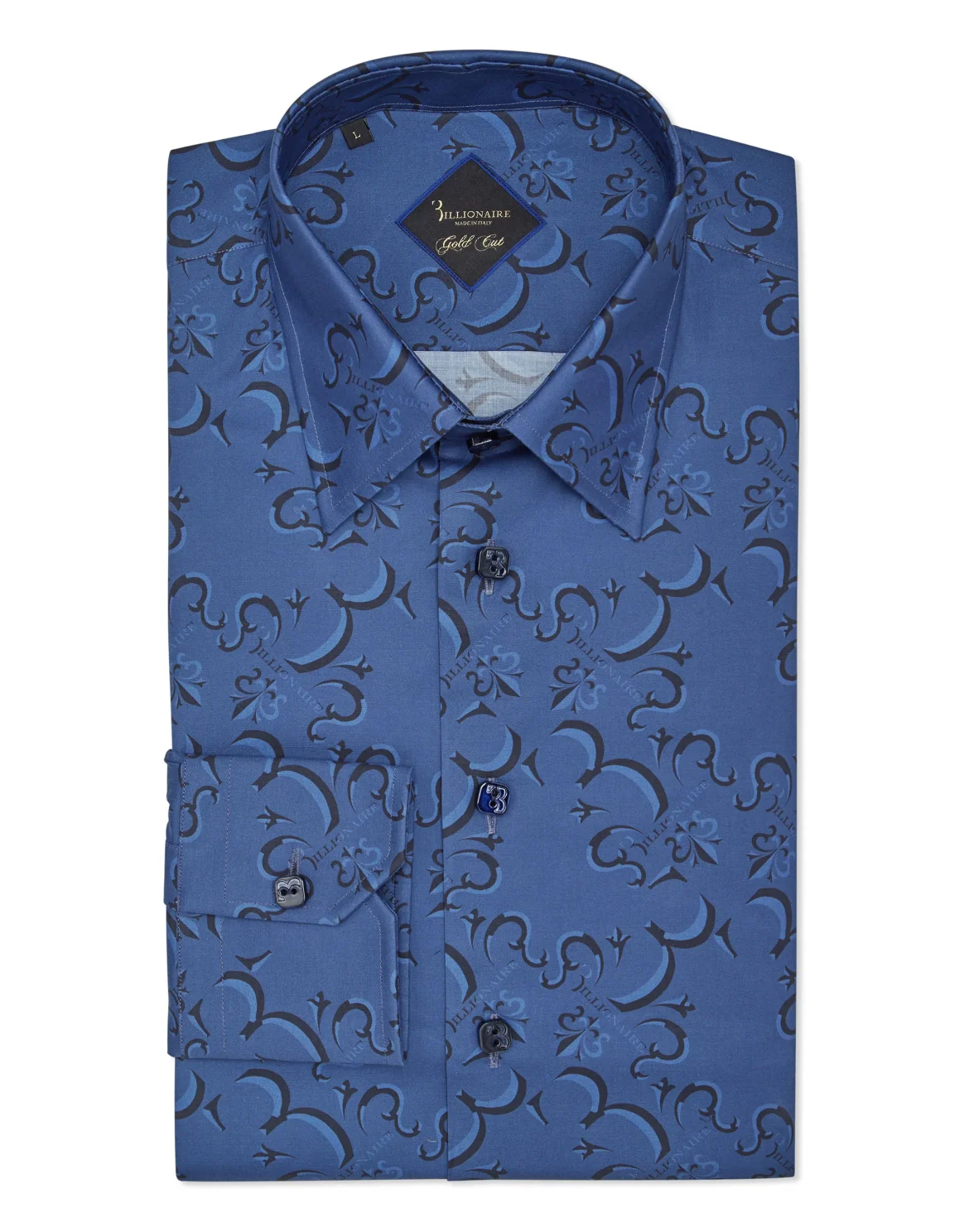 Shirt Gold Cut LS / Milano All over BB, цвет: Синий