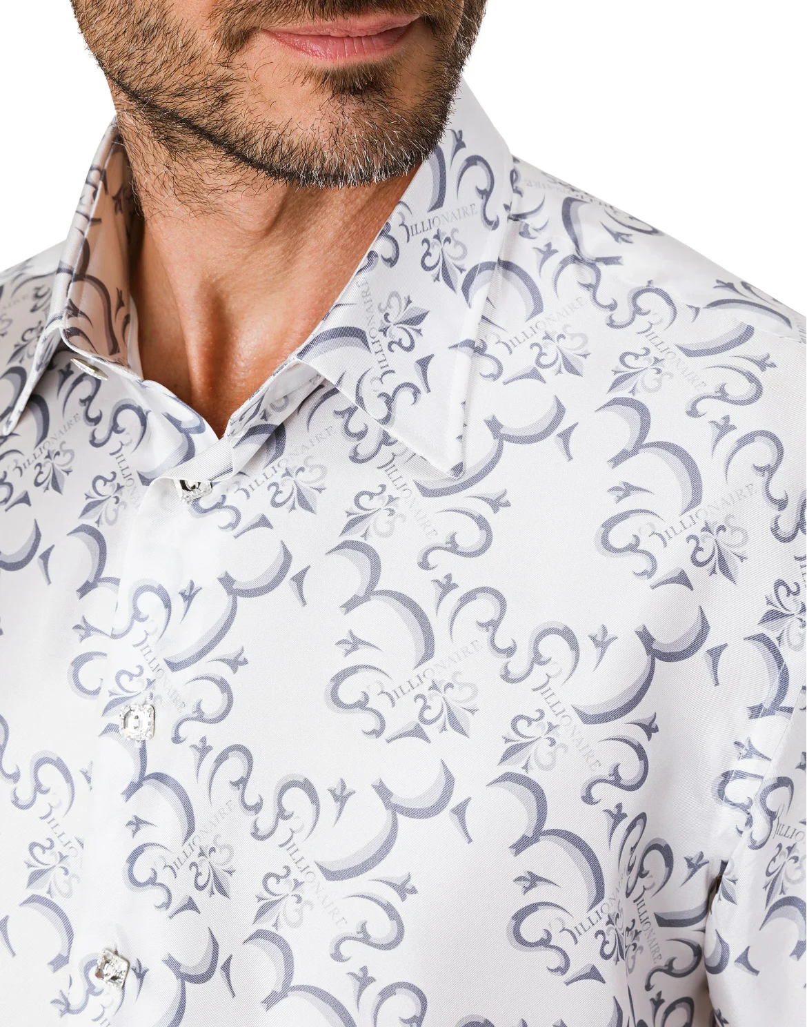 Shirt Gold Cut LS / Milano / Roma2 All over BB, цвет: Белый