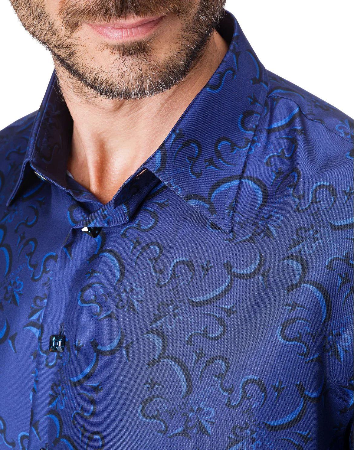 Shirt Gold Cut LS / Milano / Roma2 All over BB, цвет: Синий