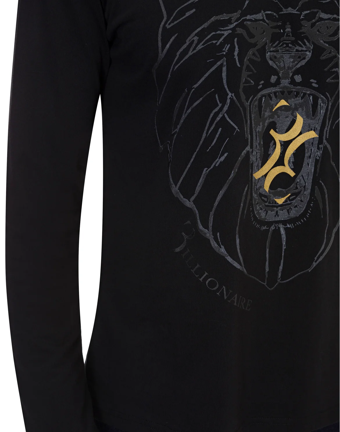 T-shirt Round Neck LS Lion, цвет: Черный