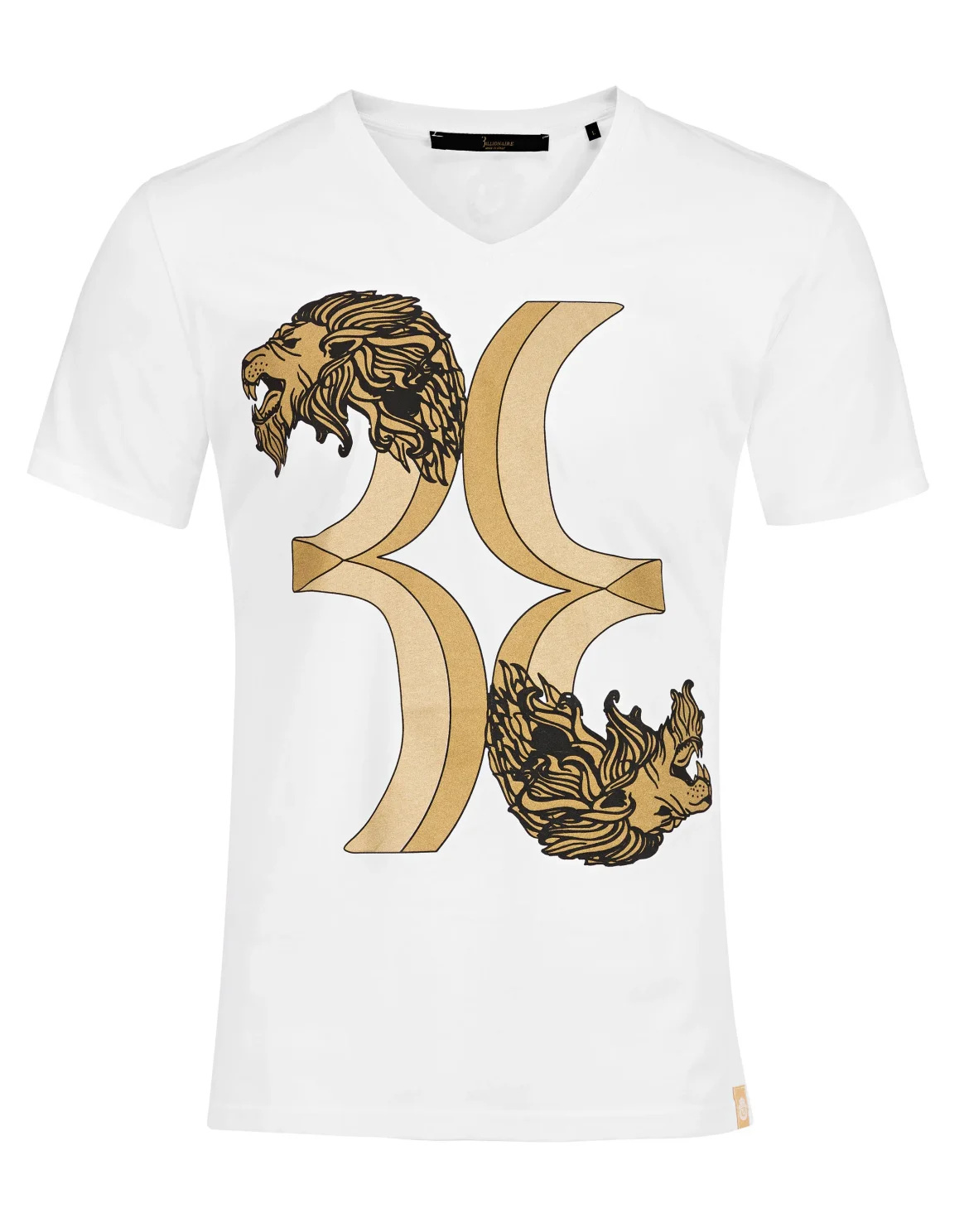 T-shirt V-Neck SS Double Lion, цвет: Белый