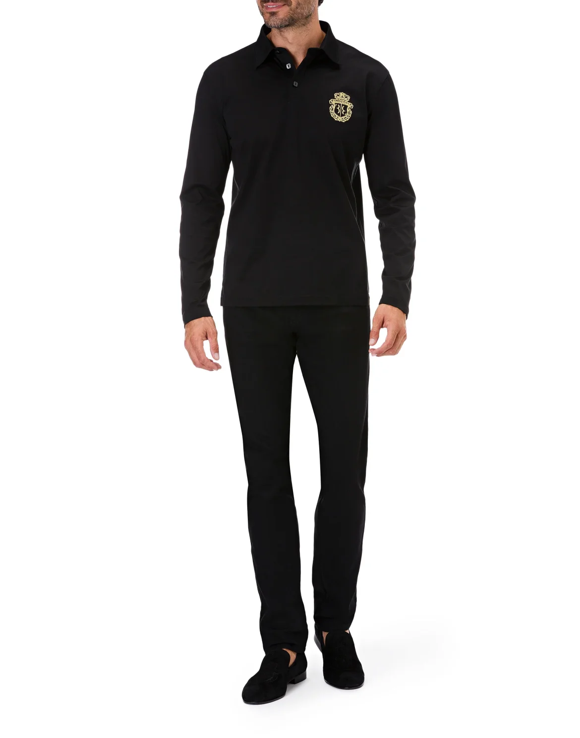 Polo shirt LS Crest, цвет: Черный