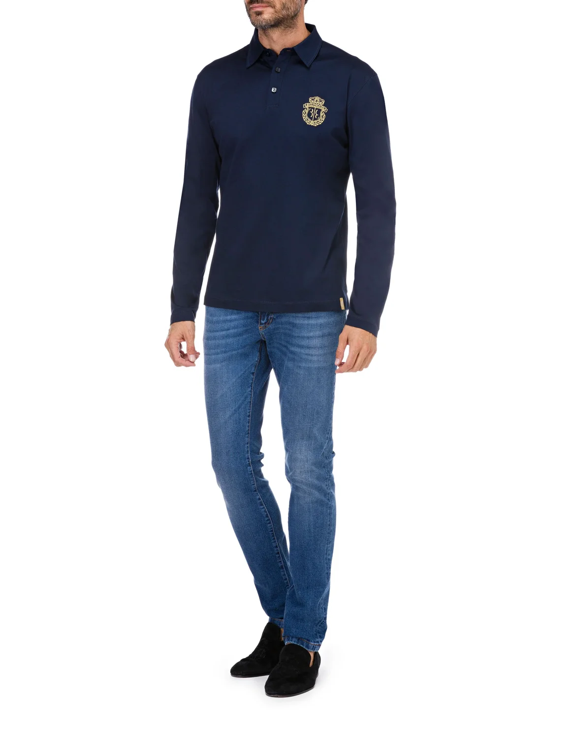 Polo shirt LS Crest, цвет: Синий