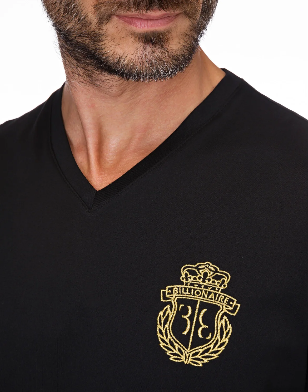 T-shirt V-Neck SS Crest, цвет: Черный