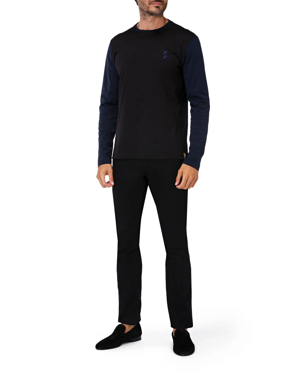 T-shirt Round Neck LS Double B, цвет: Черный
