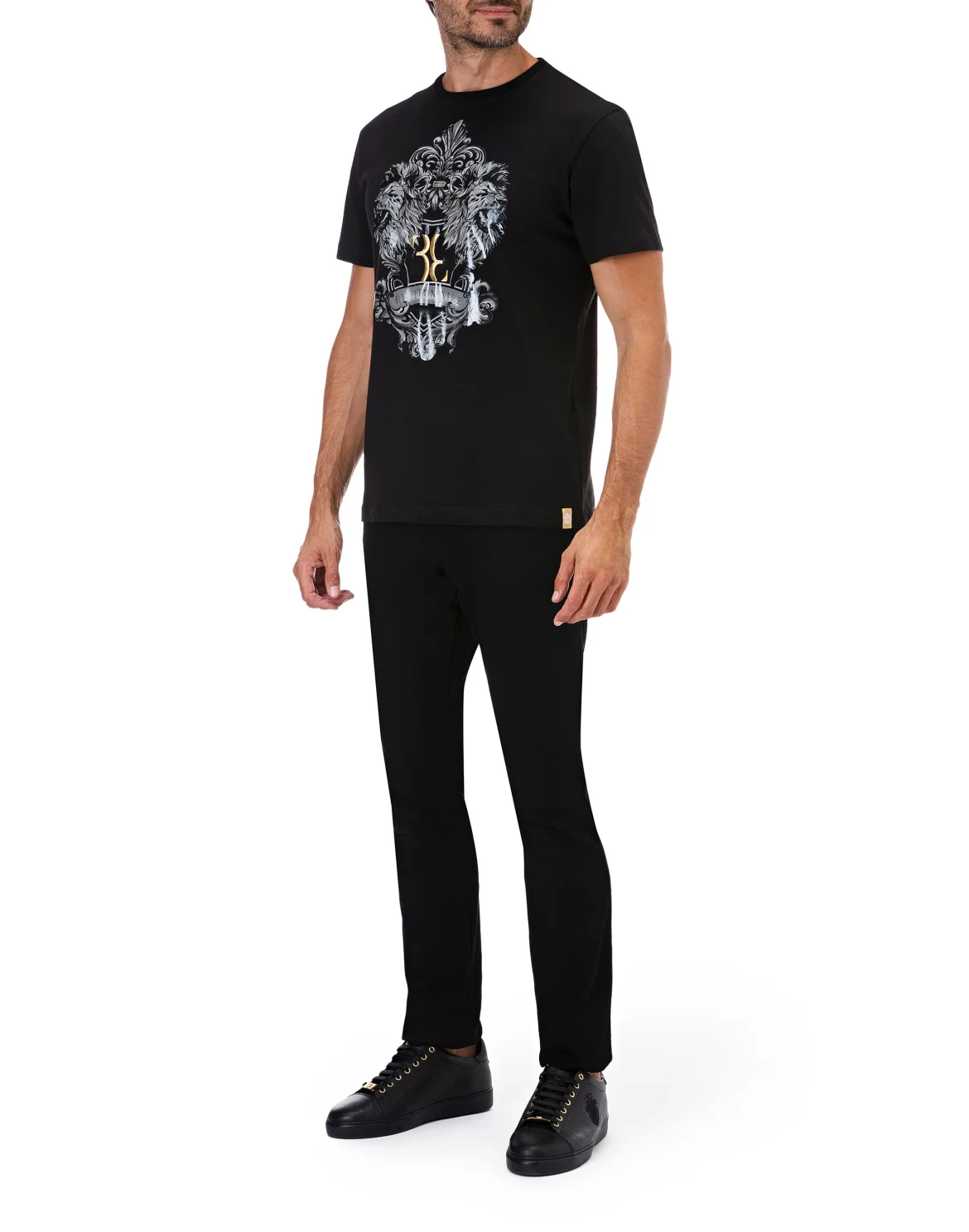 T-shirt Round Neck SS Double Lion, цвет: Черный