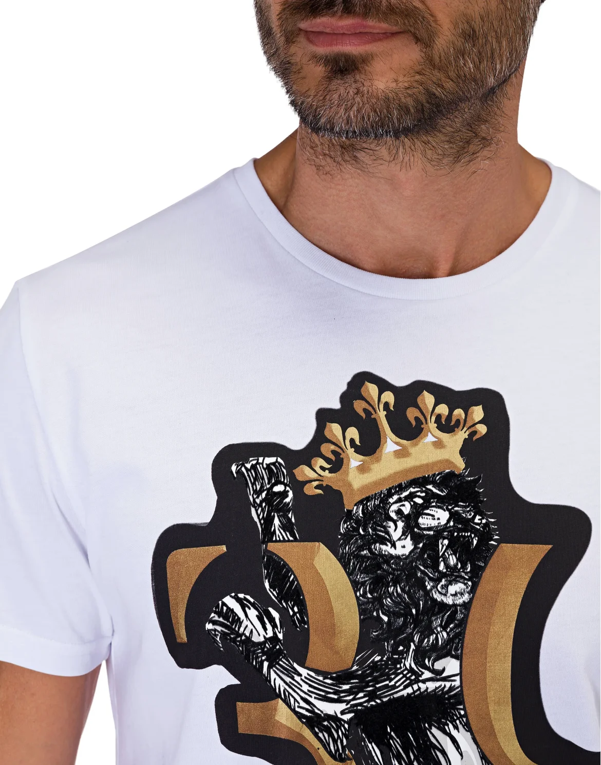 T-shirt Round Neck SS Double Lion, цвет: Белый