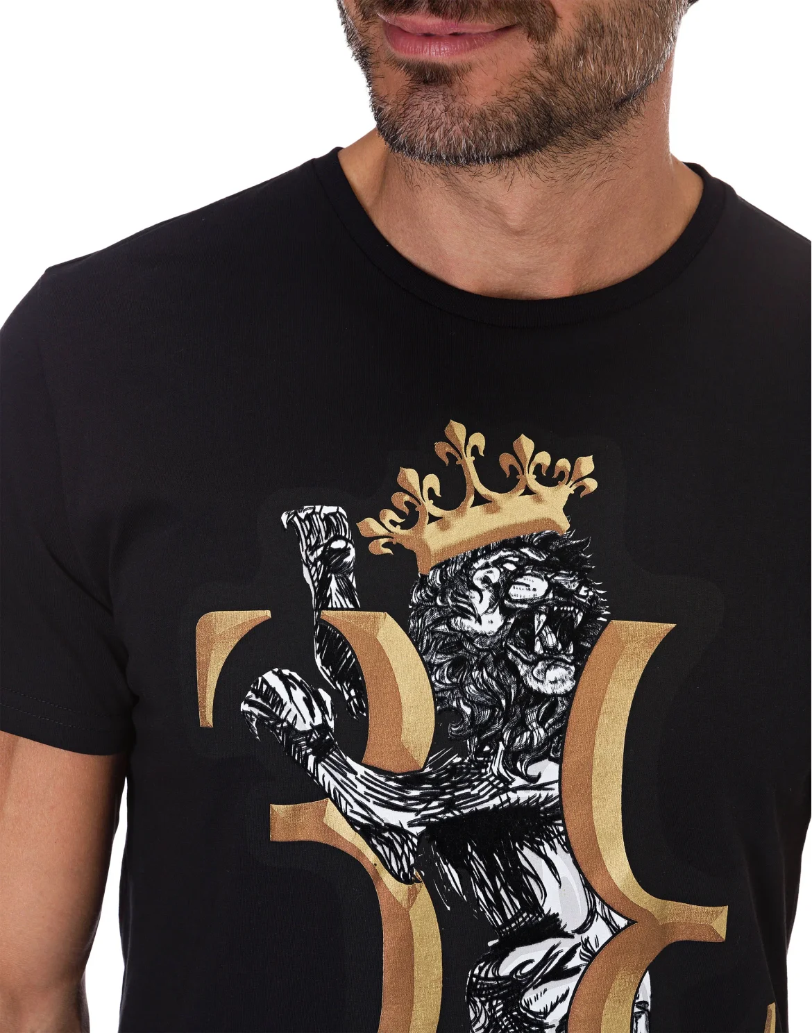 T-shirt Round Neck SS Double Lion, цвет: Черный