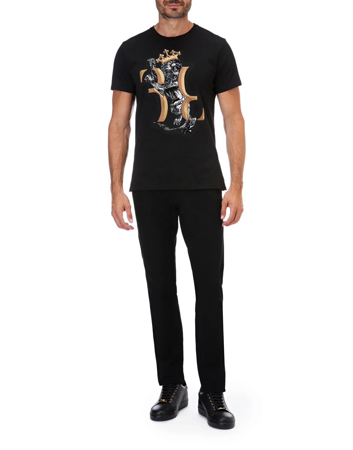 T-shirt Round Neck SS Double Lion, цвет: Черный
