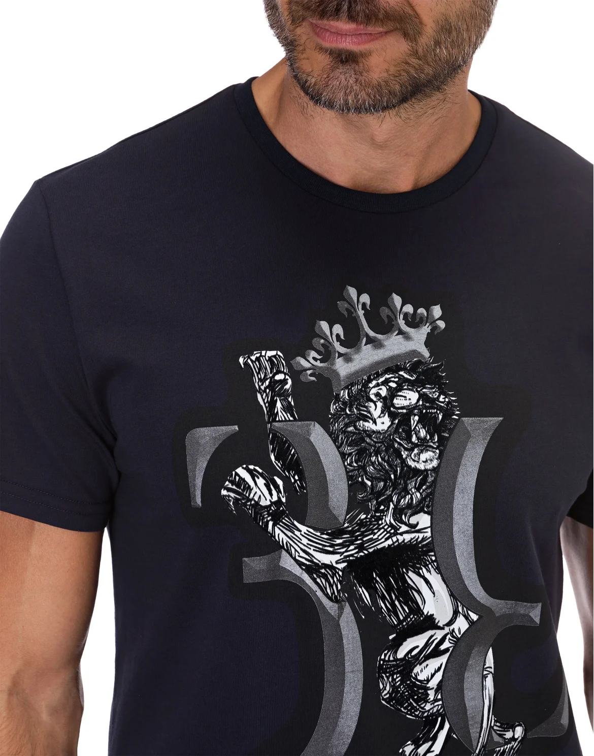 T-shirt Round Neck SS Double Lion, цвет: Синий