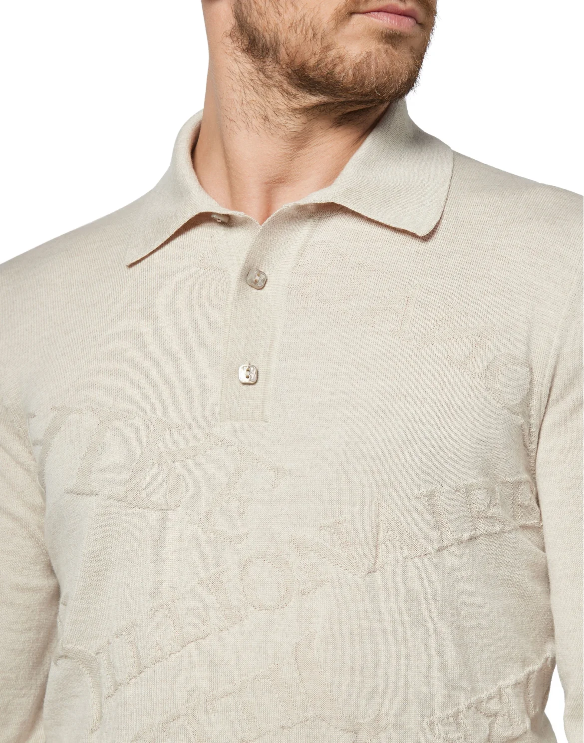 Pullover Polo-Neck LS Logos, цвет: Бежевый