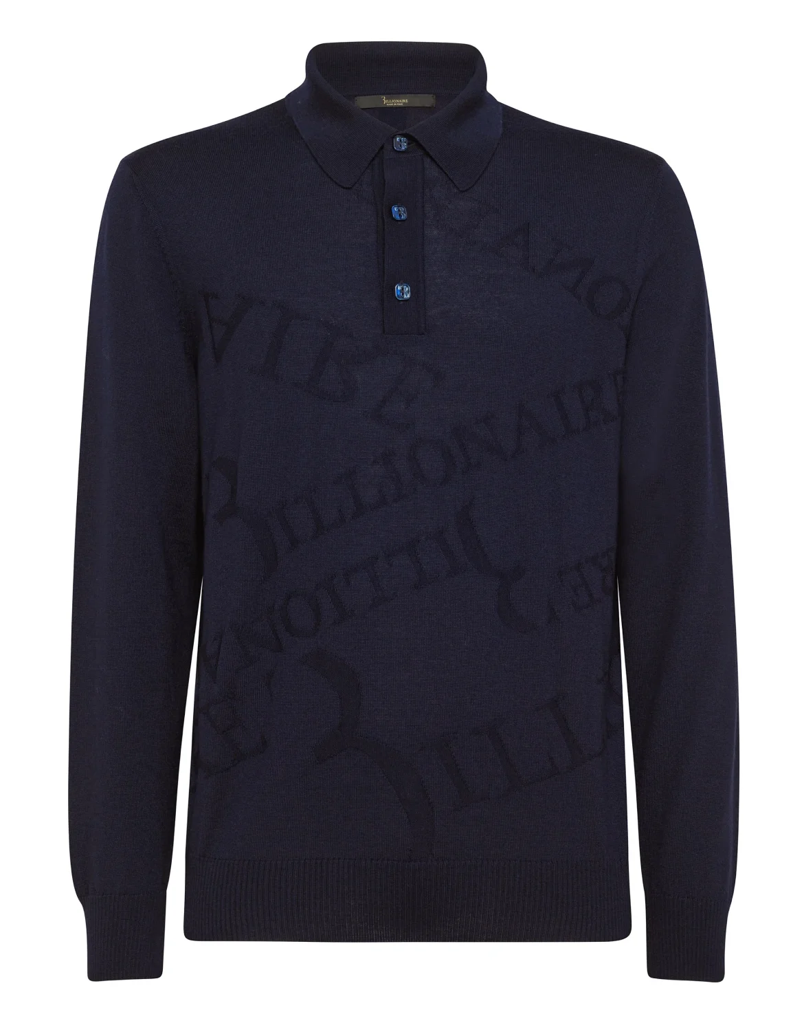 Pullover Polo-Neck LS Logos, цвет: Синий