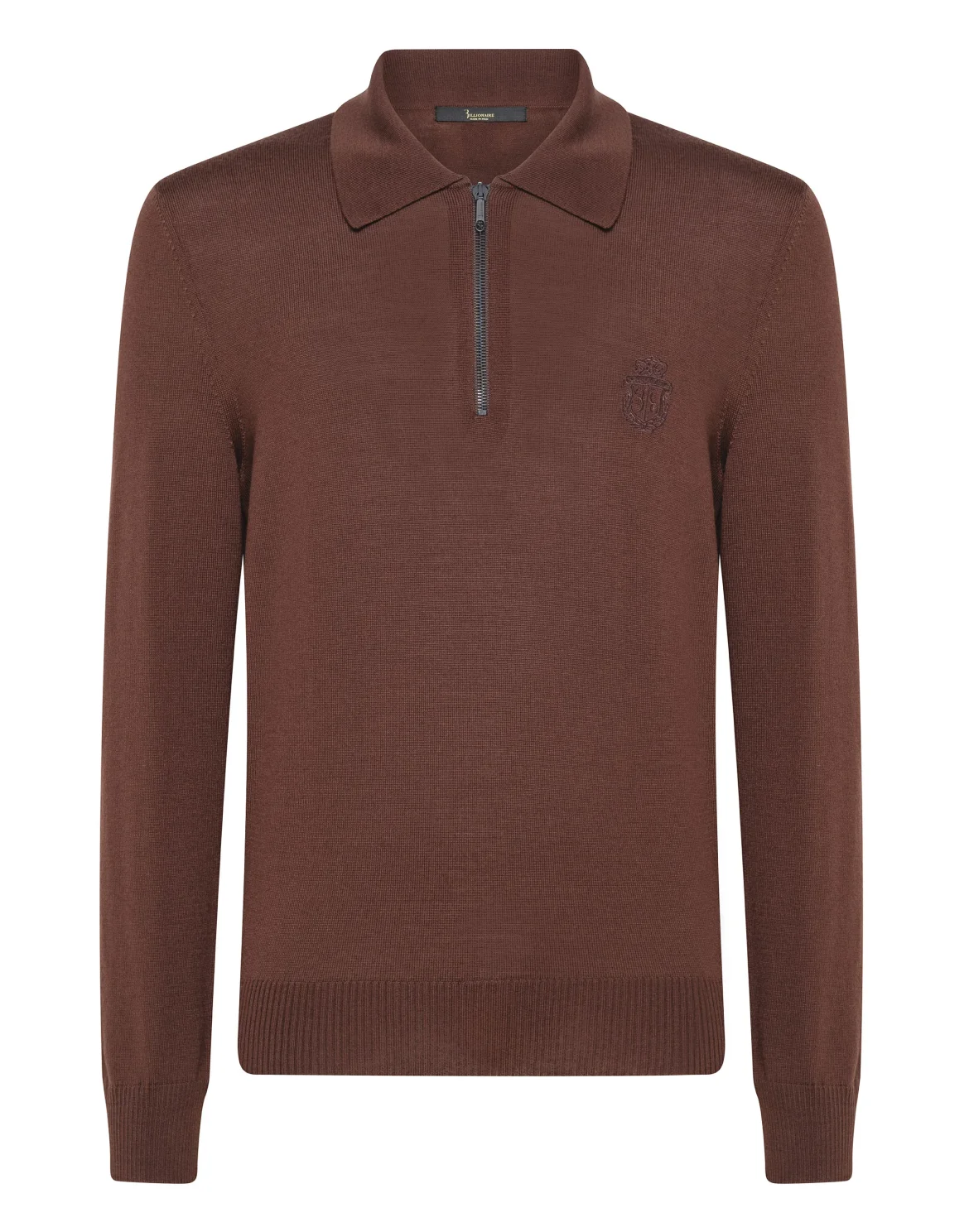 Pullover Polo-Neck LS Crest, цвет: Коричневый
