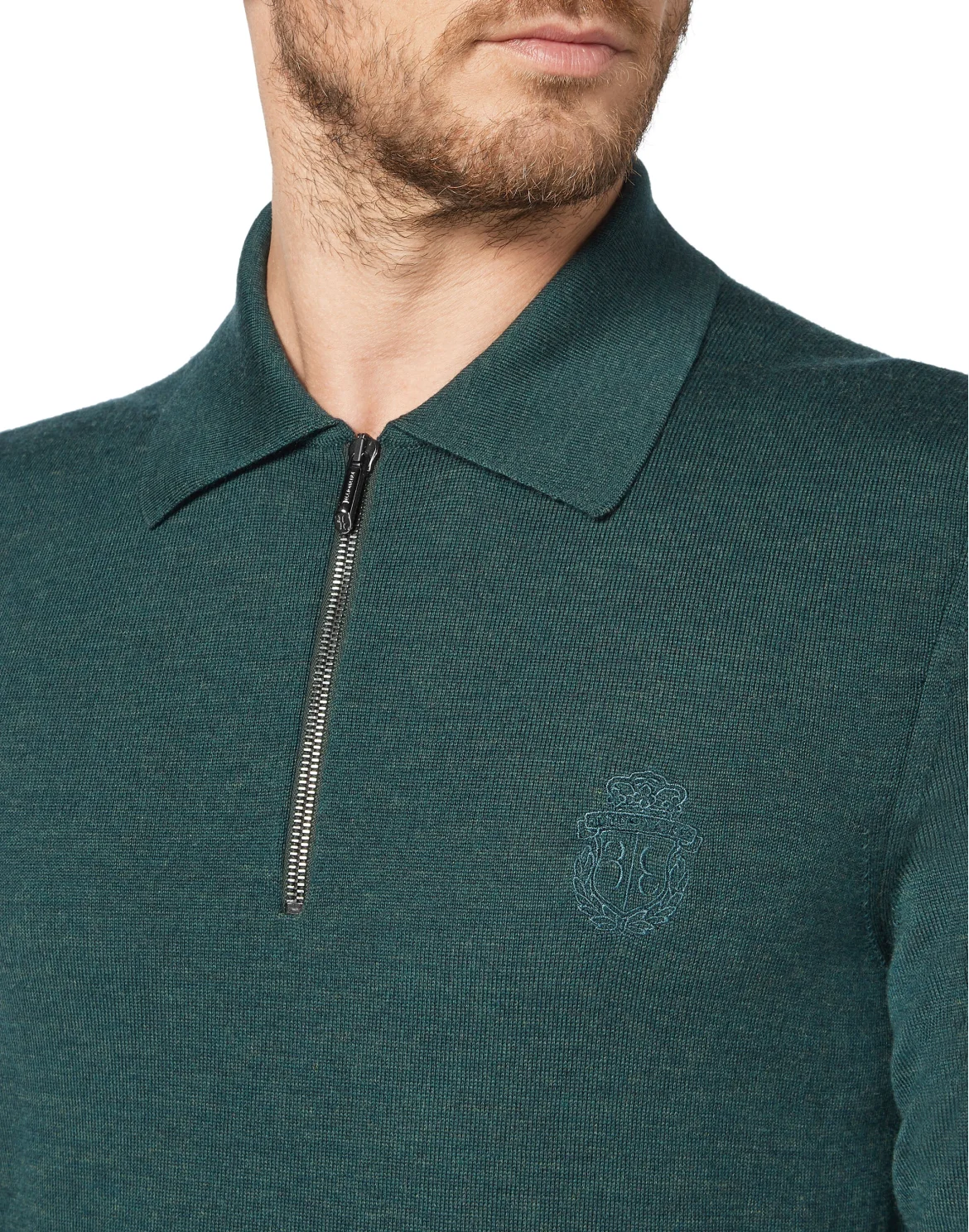 Pullover Polo-Neck LS Crest, цвет: Зеленый
