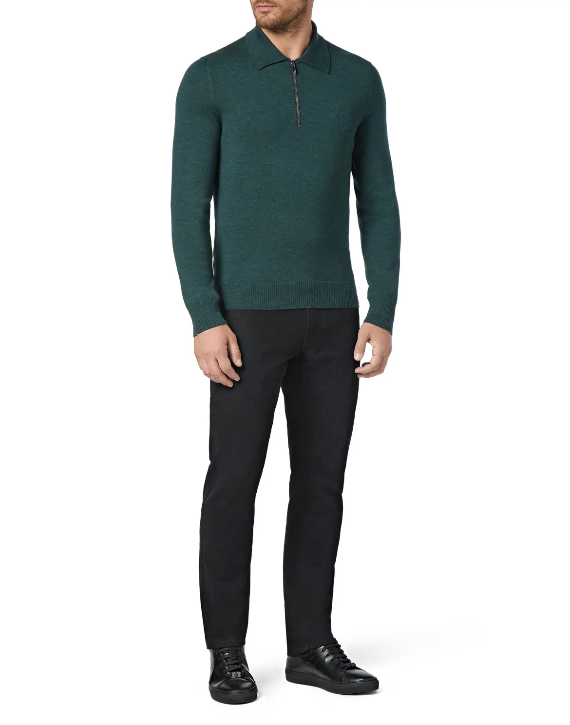 Pullover Polo-Neck LS Crest, цвет: Зеленый