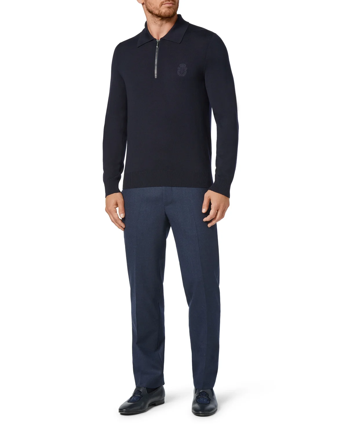 Pullover Polo-Neck LS Crest, цвет: Синий