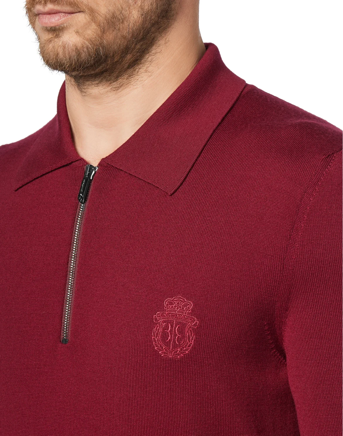 Pullover Polo-Neck LS Crest, цвет: Красный