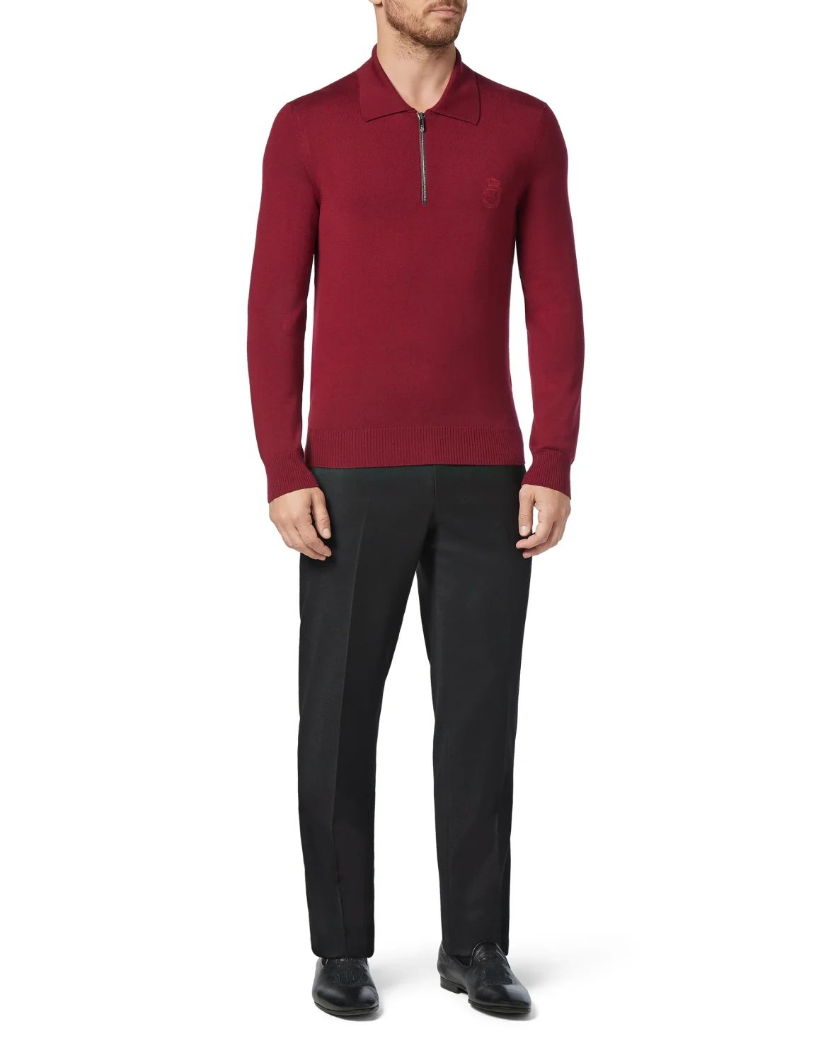 Pullover Polo-Neck LS Crest, цвет: Красный