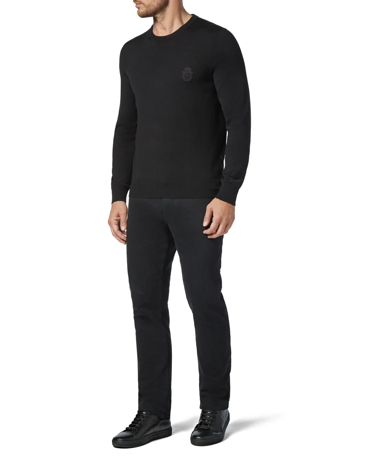 Pullover Round Neck LS Crest, цвет: Черный