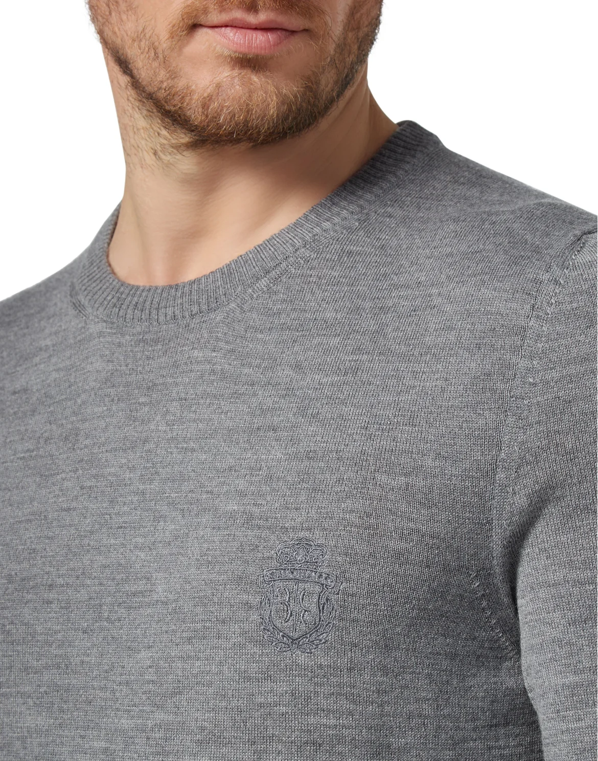 Pullover Round Neck LS Crest, цвет: Серый