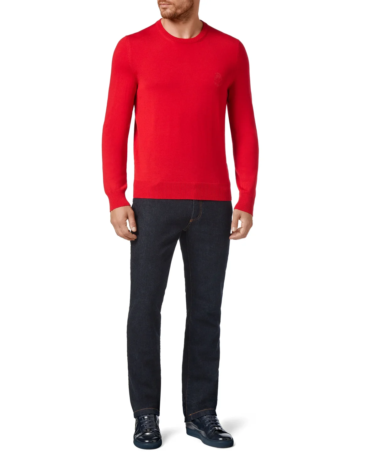 Pullover Round Neck LS Crest, цвет: Красный