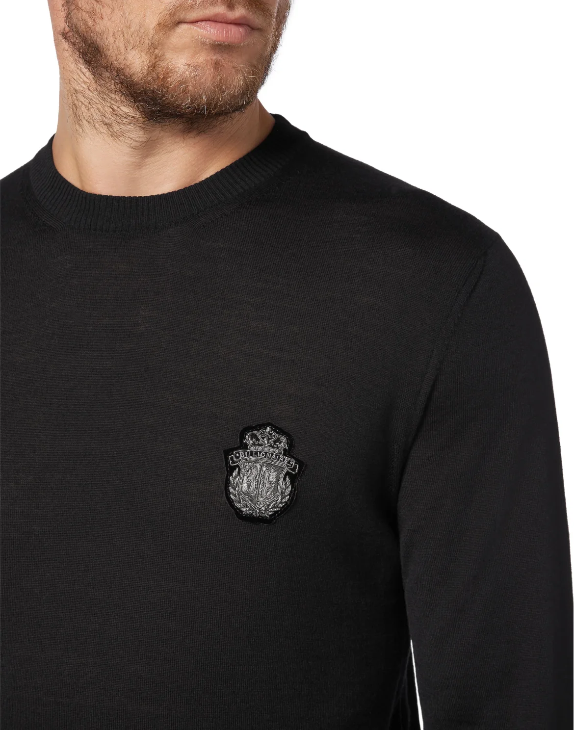 Pullover Round Neck LS Crest, цвет: Черный