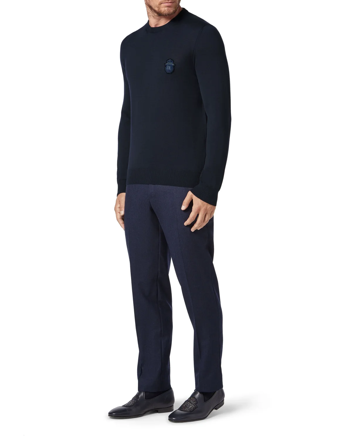 Pullover Round Neck LS Crest, цвет: Синий