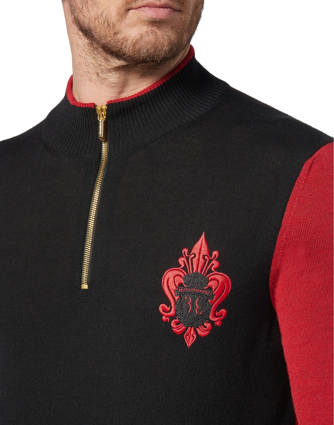 Pullover zip mock Giglio, цвет: Черный