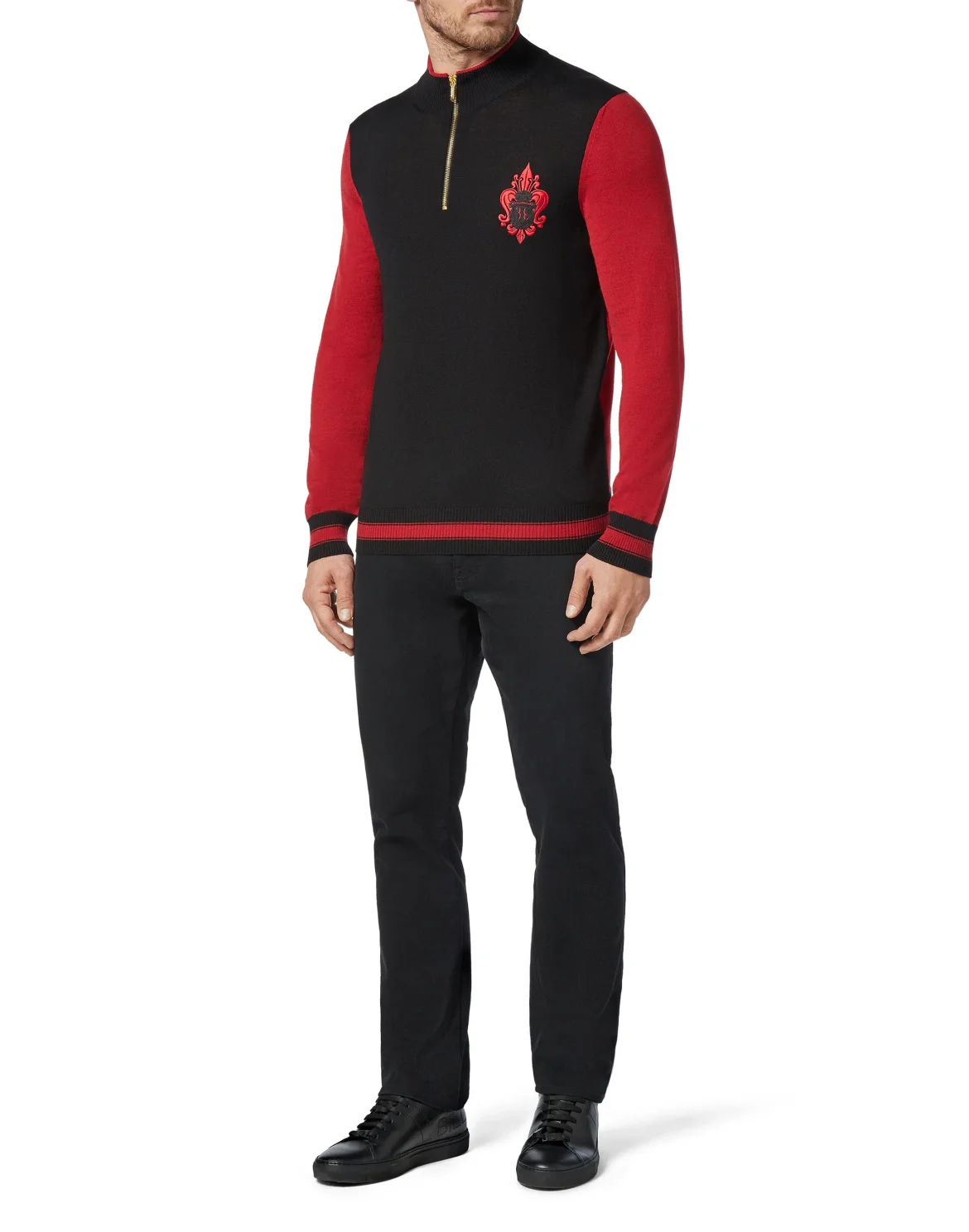 Pullover zip mock Giglio, цвет: Черный