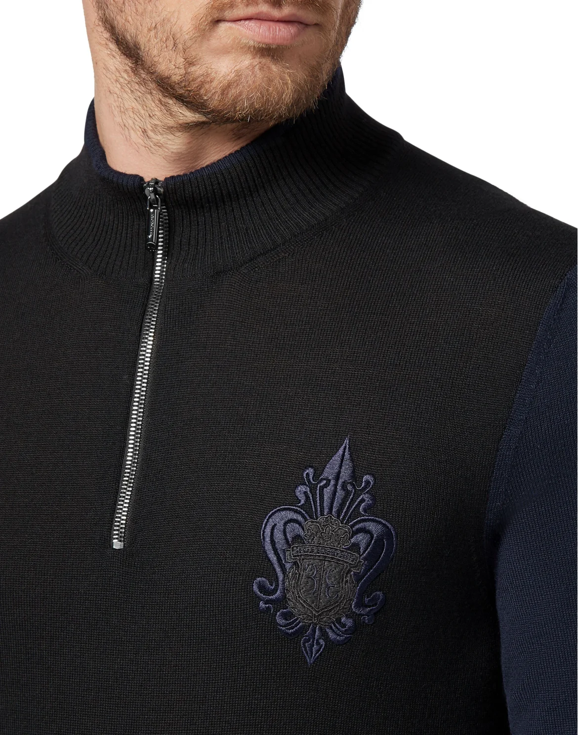 Pullover zip mock Giglio, цвет: Черный