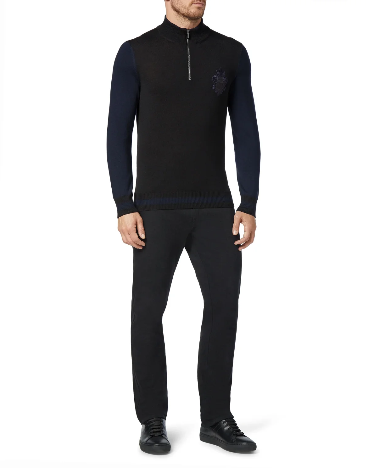 Pullover zip mock Giglio, цвет: Черный