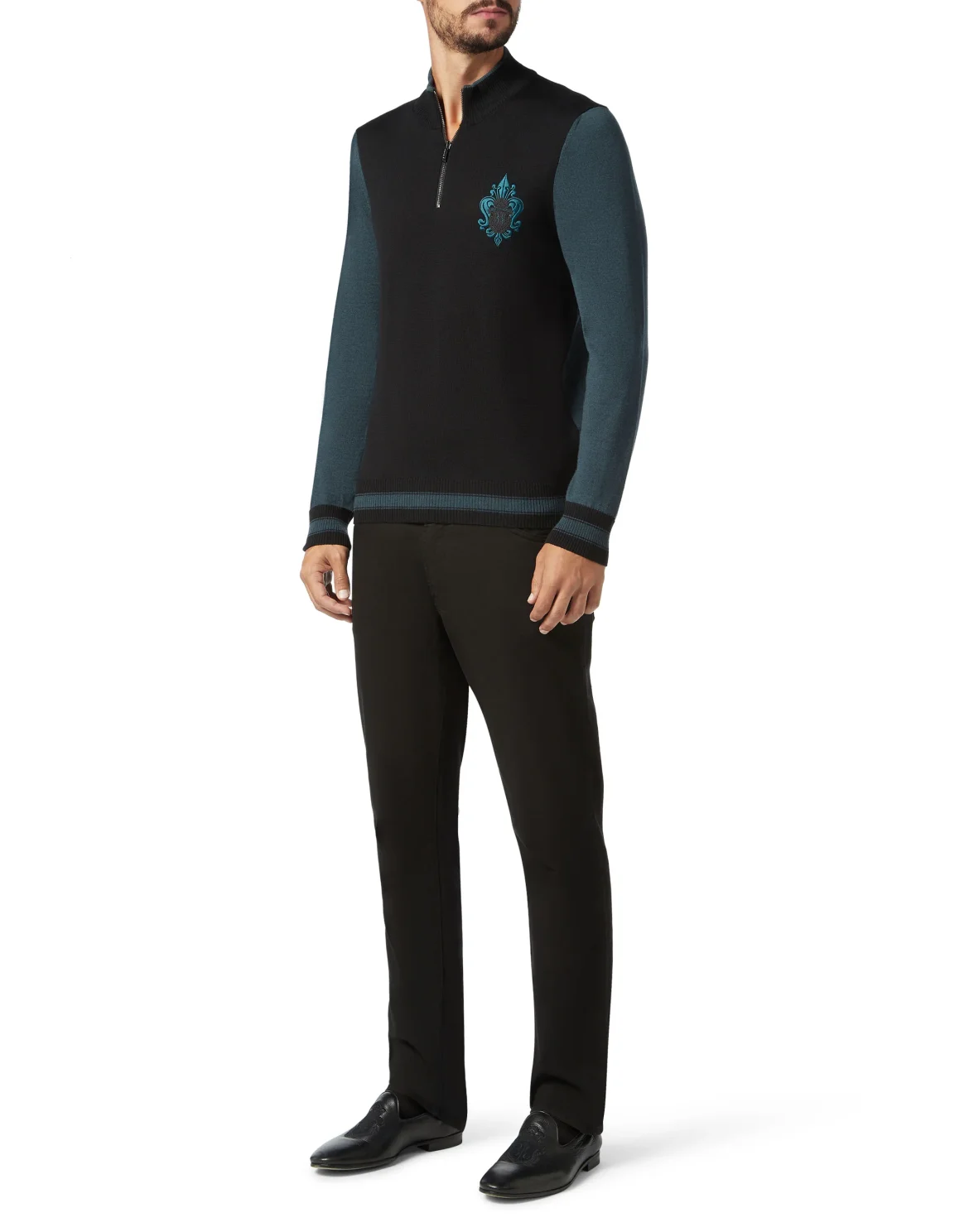 Pullover zip mock Giglio, цвет: Черный