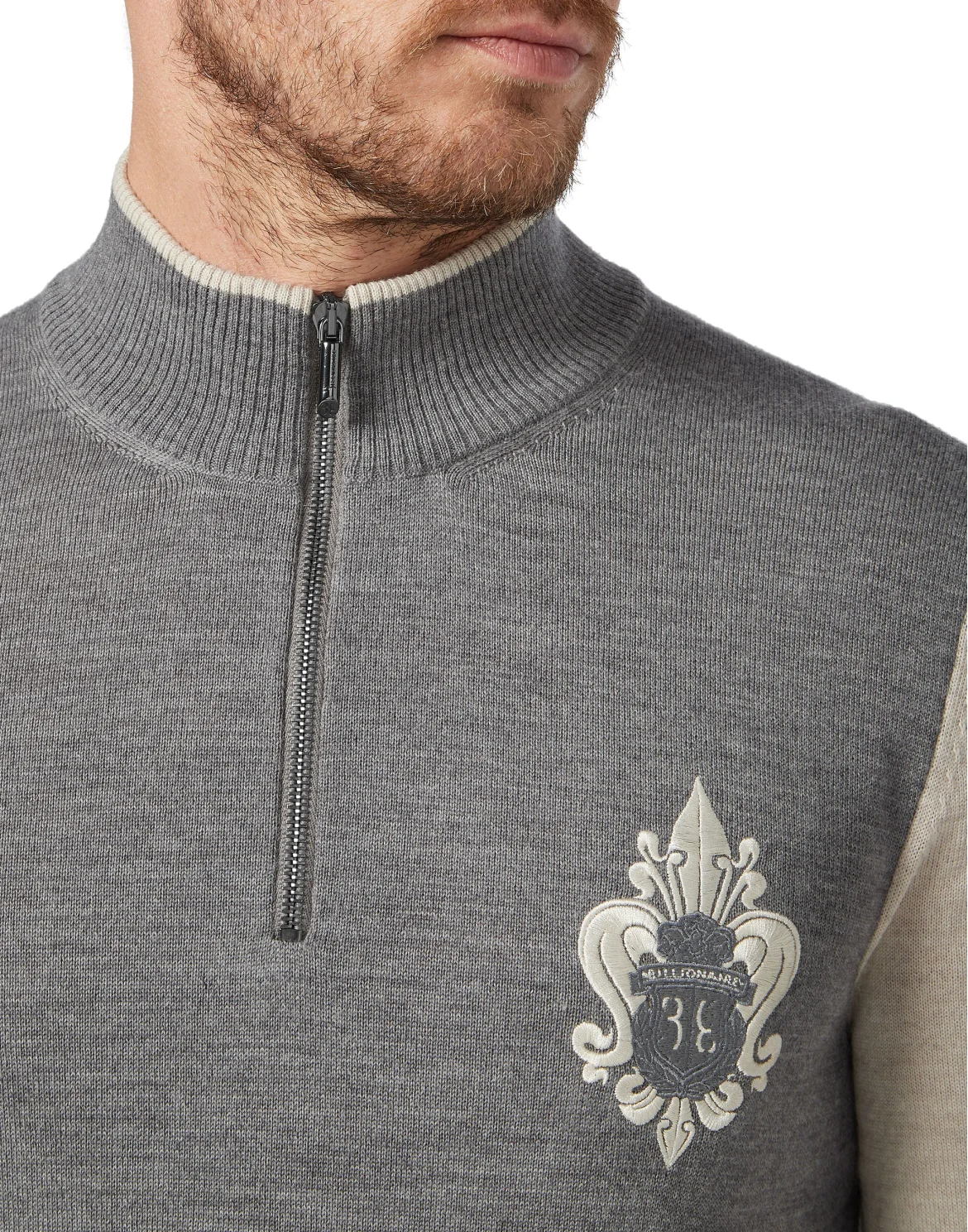 Pullover zip mock Giglio, цвет: Серый