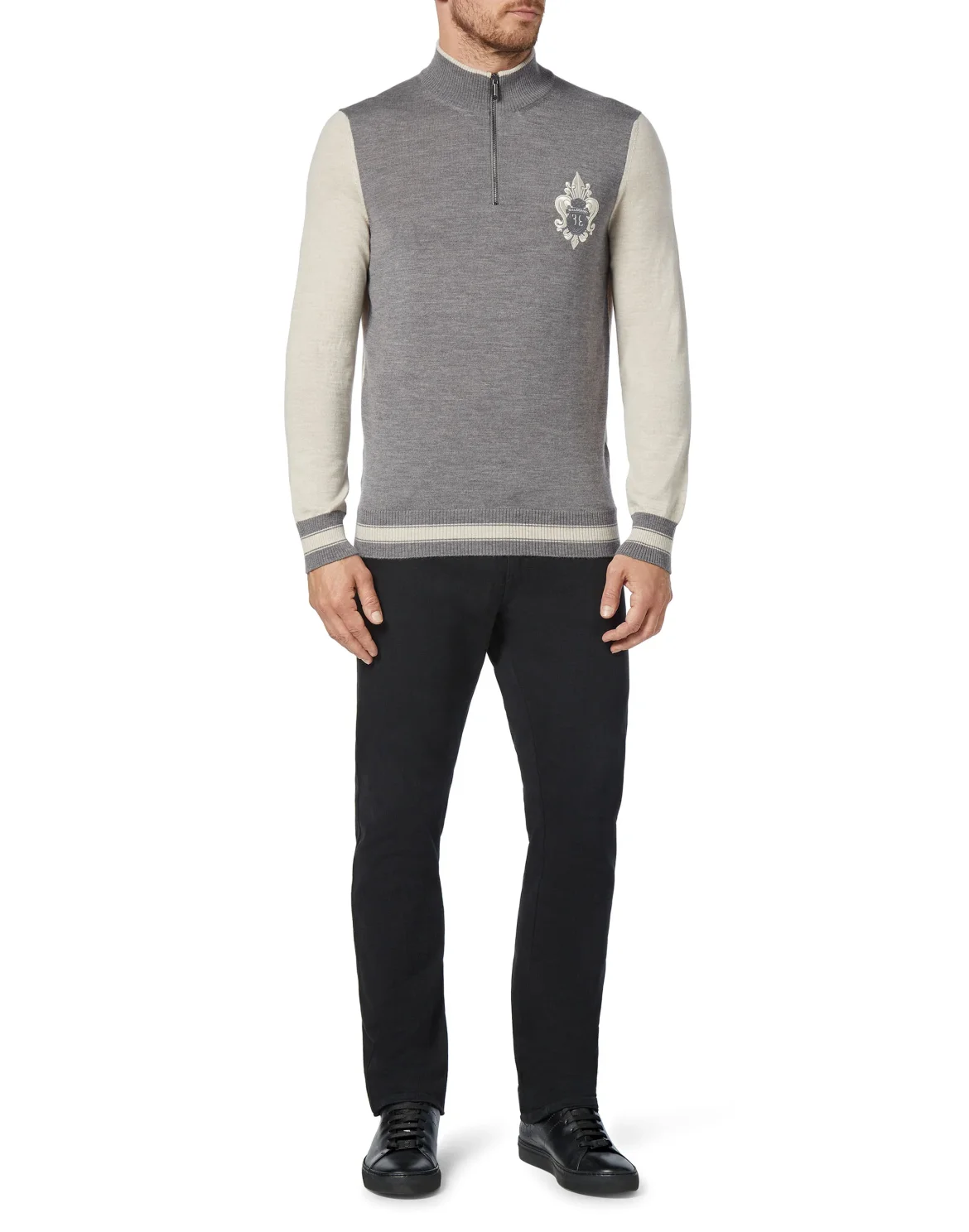 Pullover zip mock Giglio, цвет: Серый