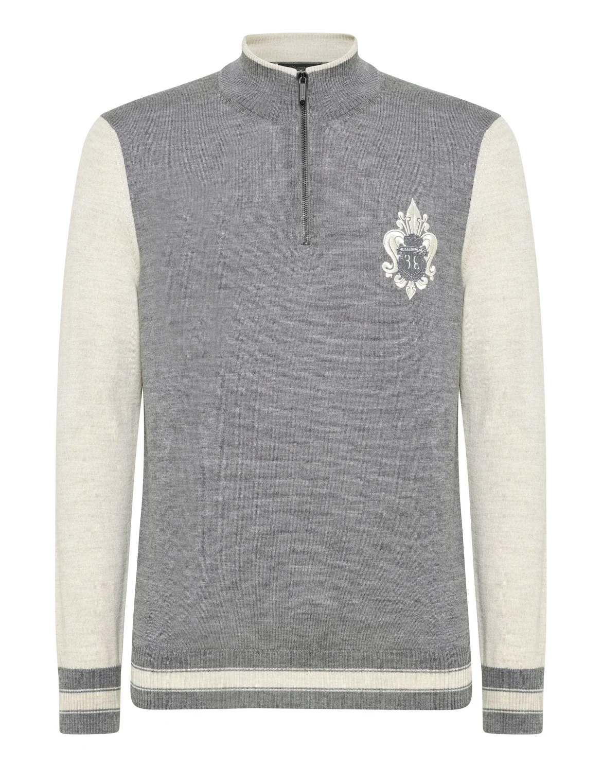 Pullover zip mock Giglio, цвет: Серый